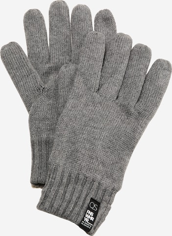 QS Full Finger Gloves in Grey: front