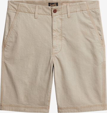 Pantalon chino Superdry en beige : devant