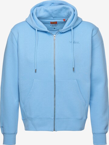 smiler. Zip-Up Hoodie in Blue: front