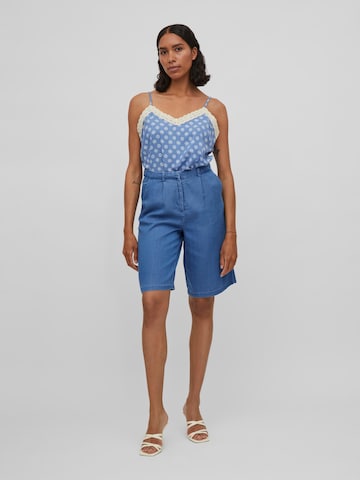 VILA Loose fit Pleat-Front Pants 'Bista' in Blue