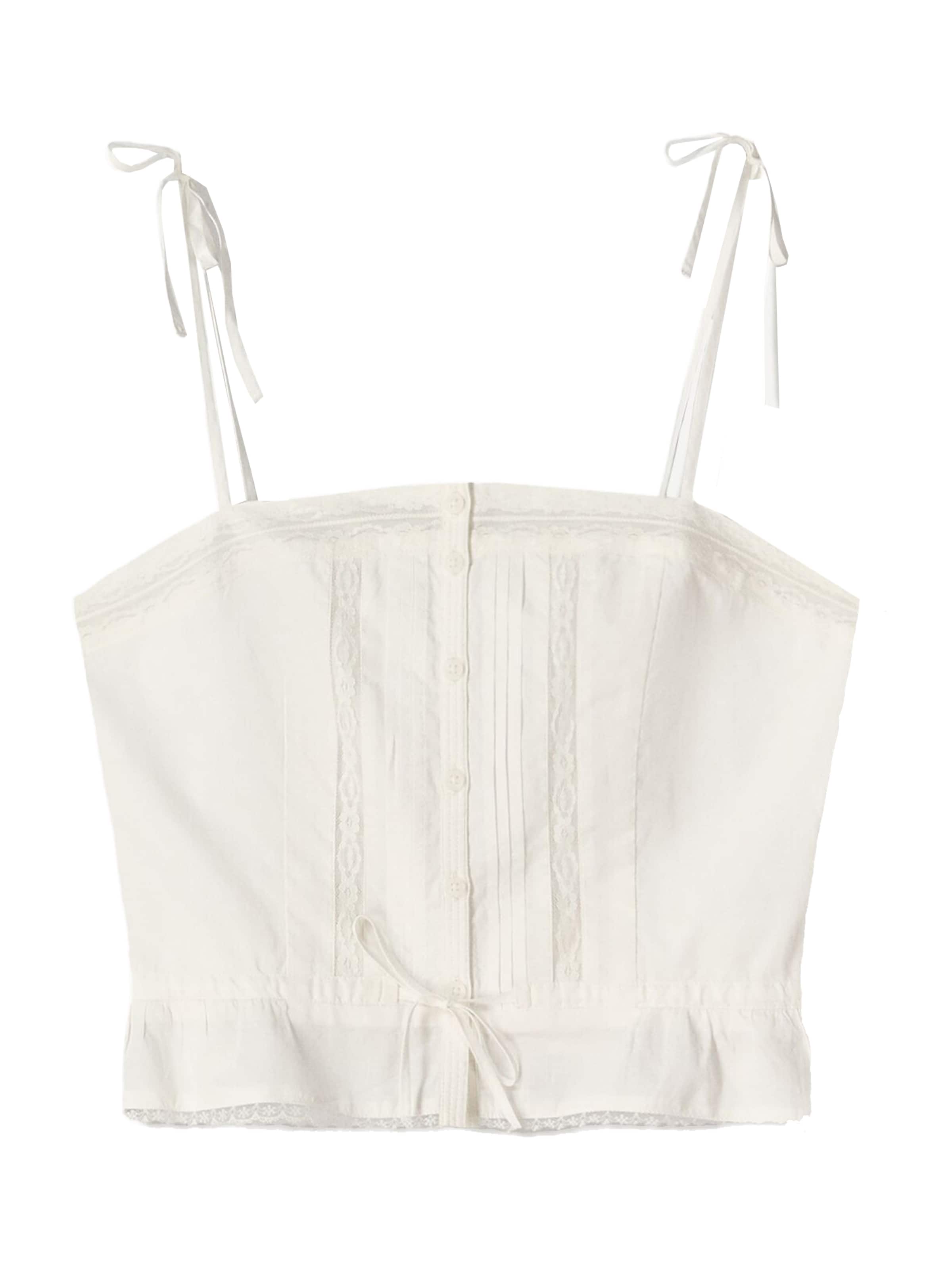 Bershka Top - Biela: predná strana