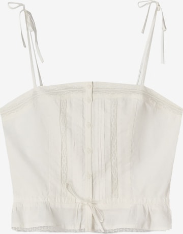 Bershka Top in White: front