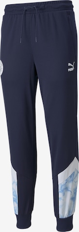 Tapered Pantaloni sportivi 'Man City' di PUMA in blu: frontale