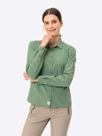 VAUDE Athletic button up shirt ' W Rosemoor LS ST IV ' in Green: front