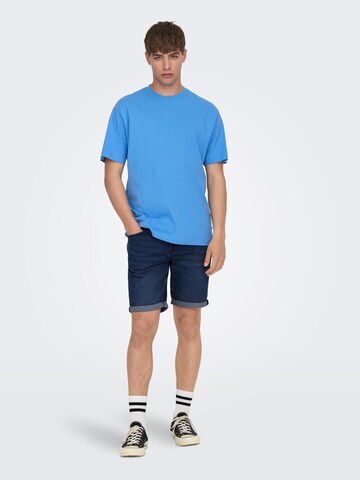 Only & Sons Regular Shorts 'Ply' in Blau