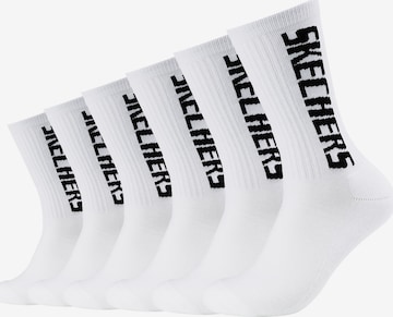 Chaussettes de sport 'Cushioned' SKECHERS en blanc : devant