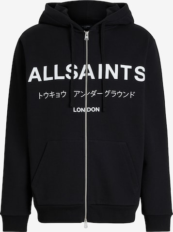 AllSaints - Sudadera con cremallera 'UNDERGROUND' en negro: frente