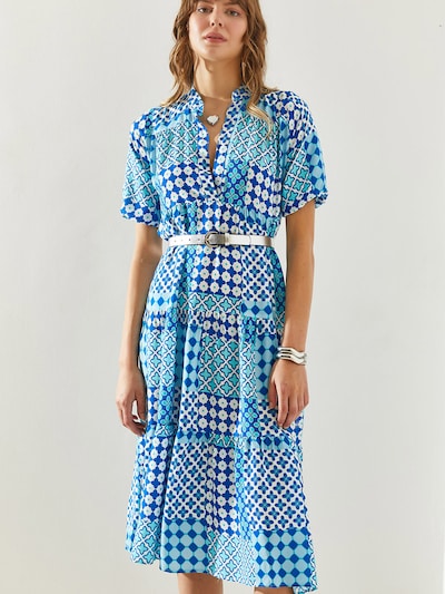 Bianco Lucci Robe en 36 en bleu / aqua / blanc, Vue avec produit
