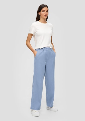 s.Oliver Wide leg Pleat-front trousers in Blue