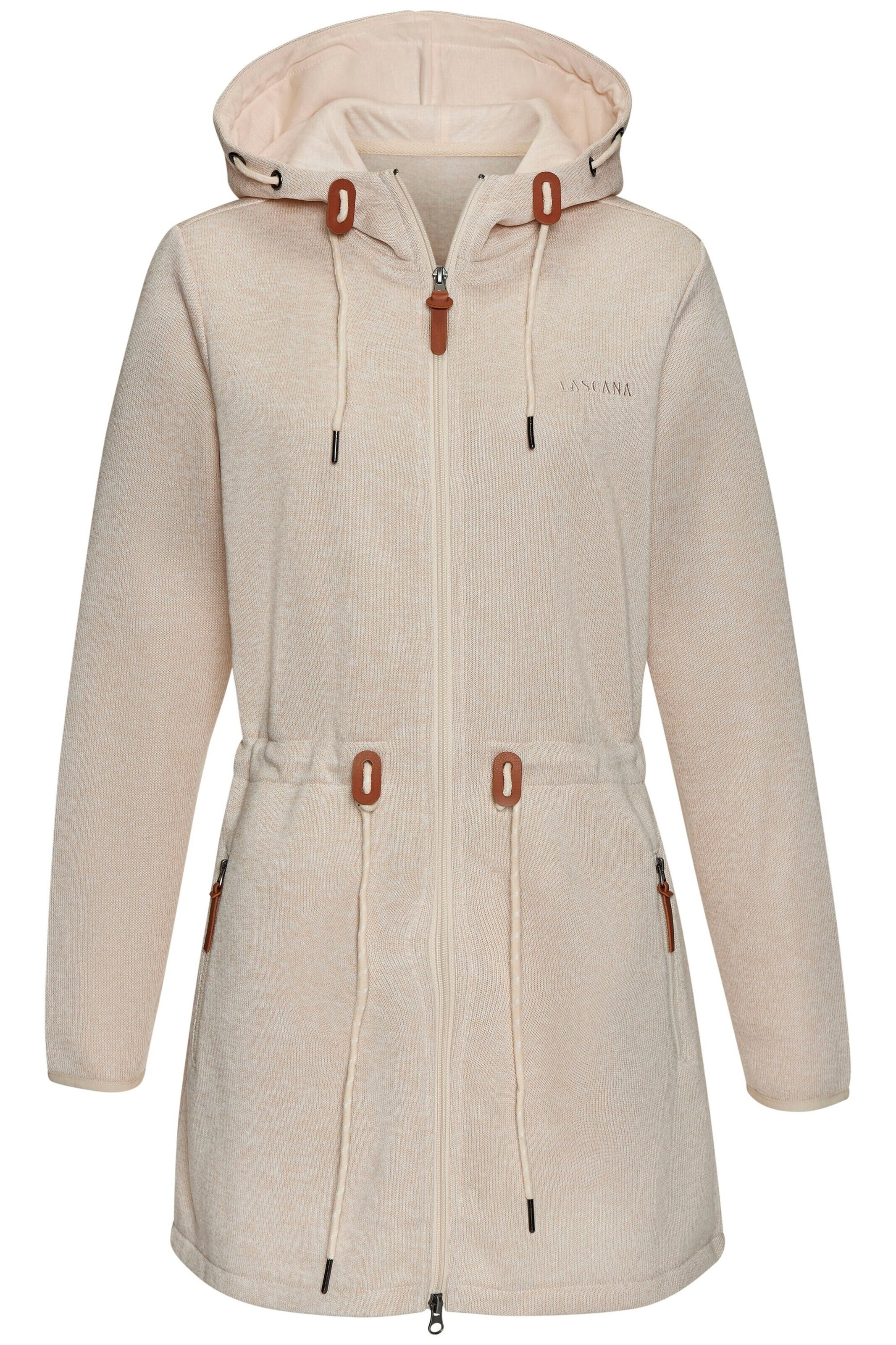 LASCANA Fleece Jacket in Beige: front