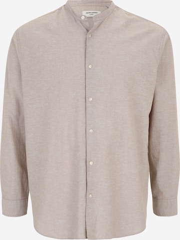 Jack & Jones Plus Slim fit Button Up Shirt 'JJEBreeze' in Beige: front
