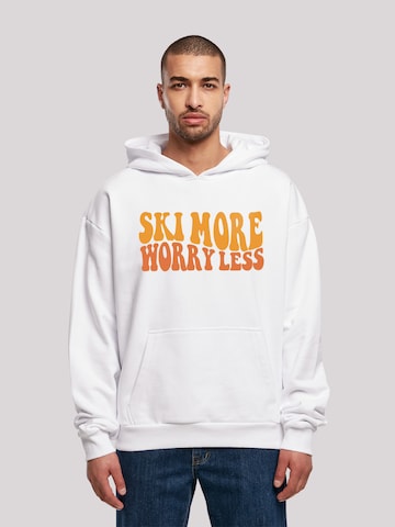 F4NT4STIC Sweatshirt 'Ski More Worry Less' in Wit: voorkant