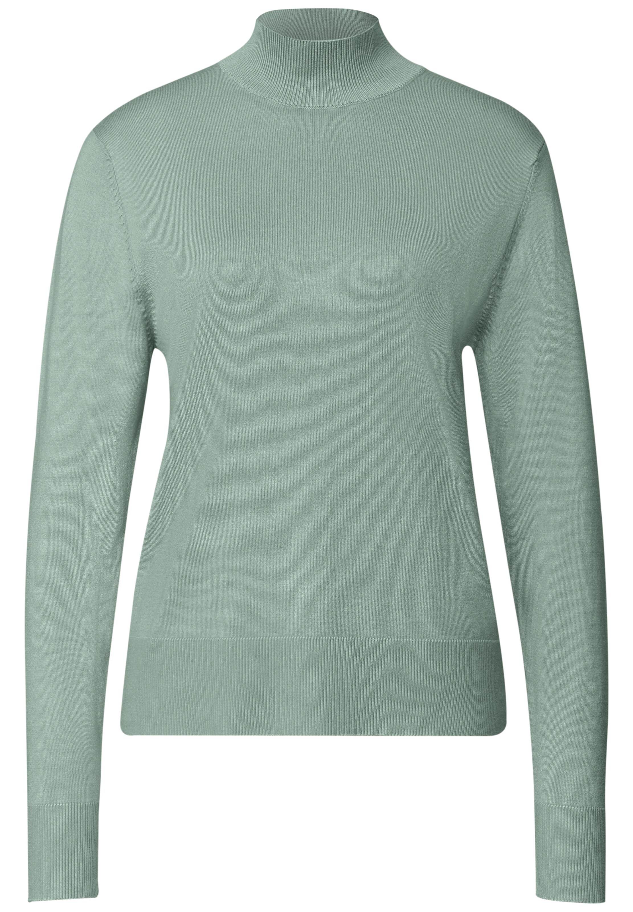 STREET ONE Basic Pullover mit Turtle Neck in Grün: Vorderseite