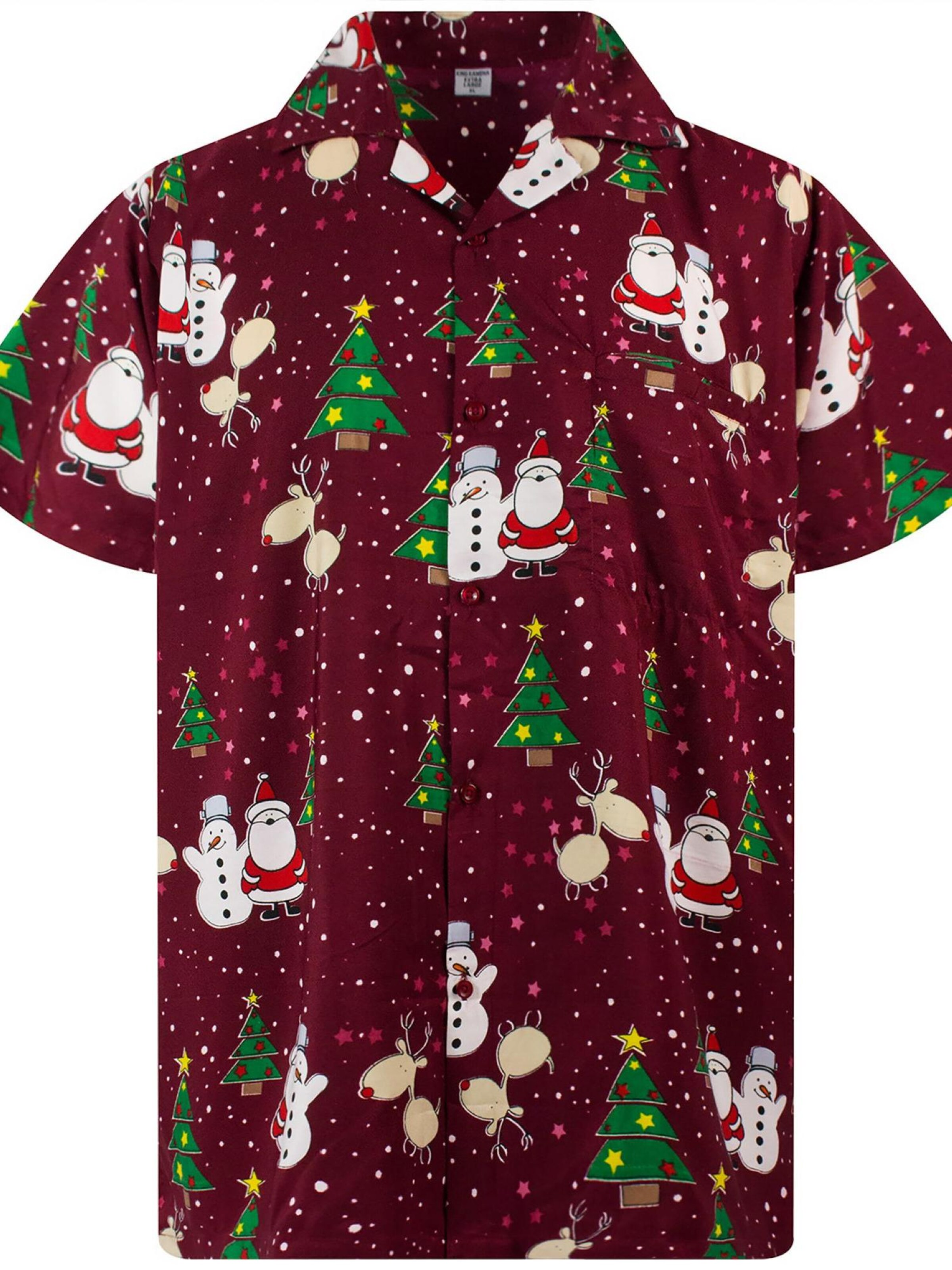 King Kameha Regular Fit Hemd 'Christmas Buddies'‌‌‌‌‌‌‌‌‌ in Rot