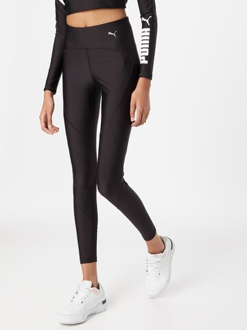 Skinny Pantaloni sportivi di PUMA in nero: frontale