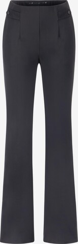 Raffaello Rossi Flared Pleat-Front Pants in Black: front