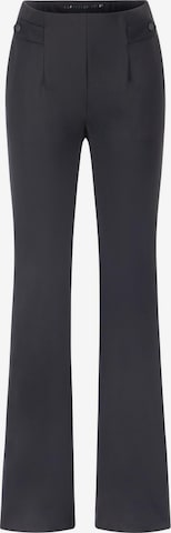 Raffaello Rossi Flared Pleat-Front Pants in Black: front