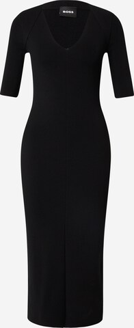 BOSS Kootud kleit 'Fezanin', värv must: eest vaates