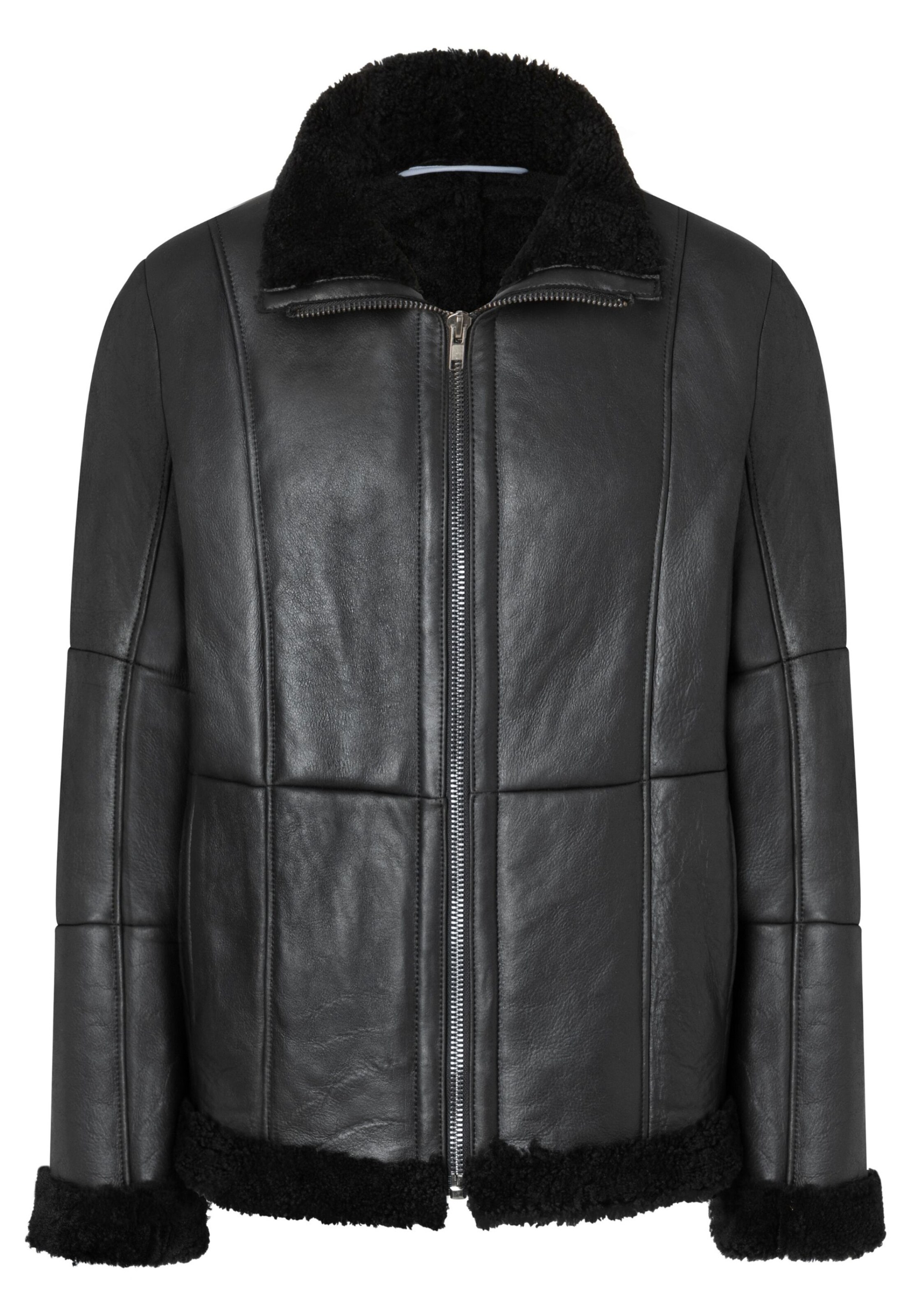 Valcuer 1887 Lederjacke 'Peter VC' in Schwarz: Vorderseite
