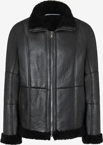 Valcuer 1887 Lederjacke 'Peter VC' in Schwarz: Vorderseite