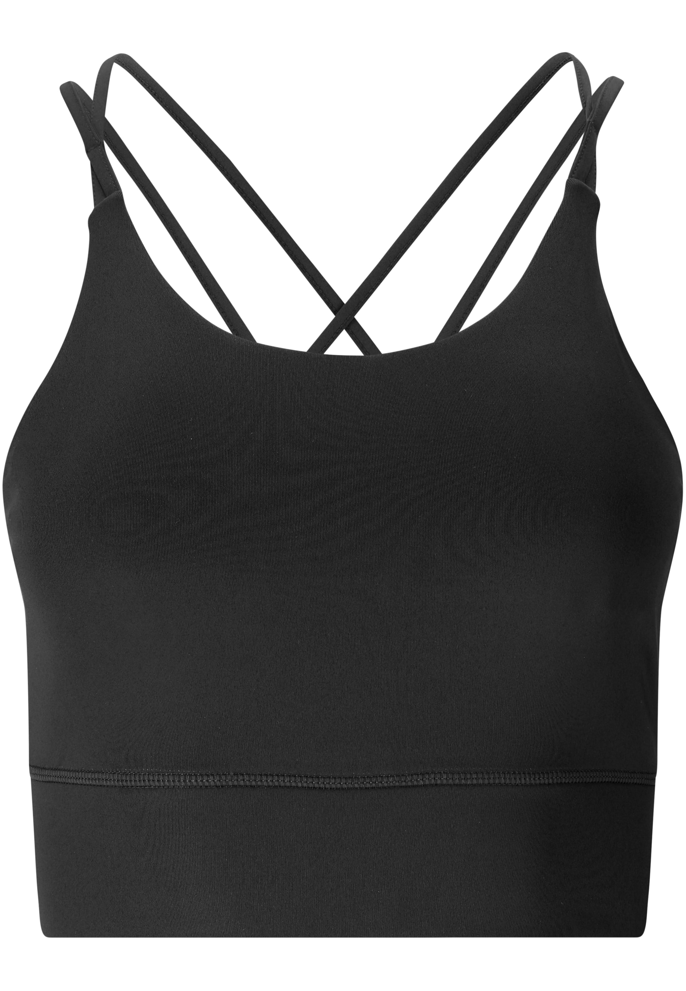 Athlecia Low Support Sport-BH 'Elli V2' in Schwarz: Vorderseite