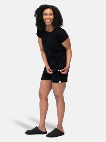 greenjama Pajama Shirt 'Lässiges T-Shirt aus Derby-Rib' in Black