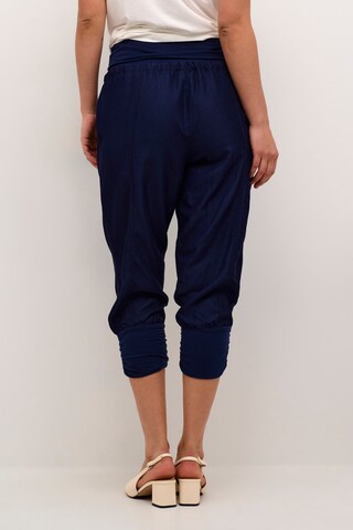 Cream Tapered Pants 'Line' in Blue