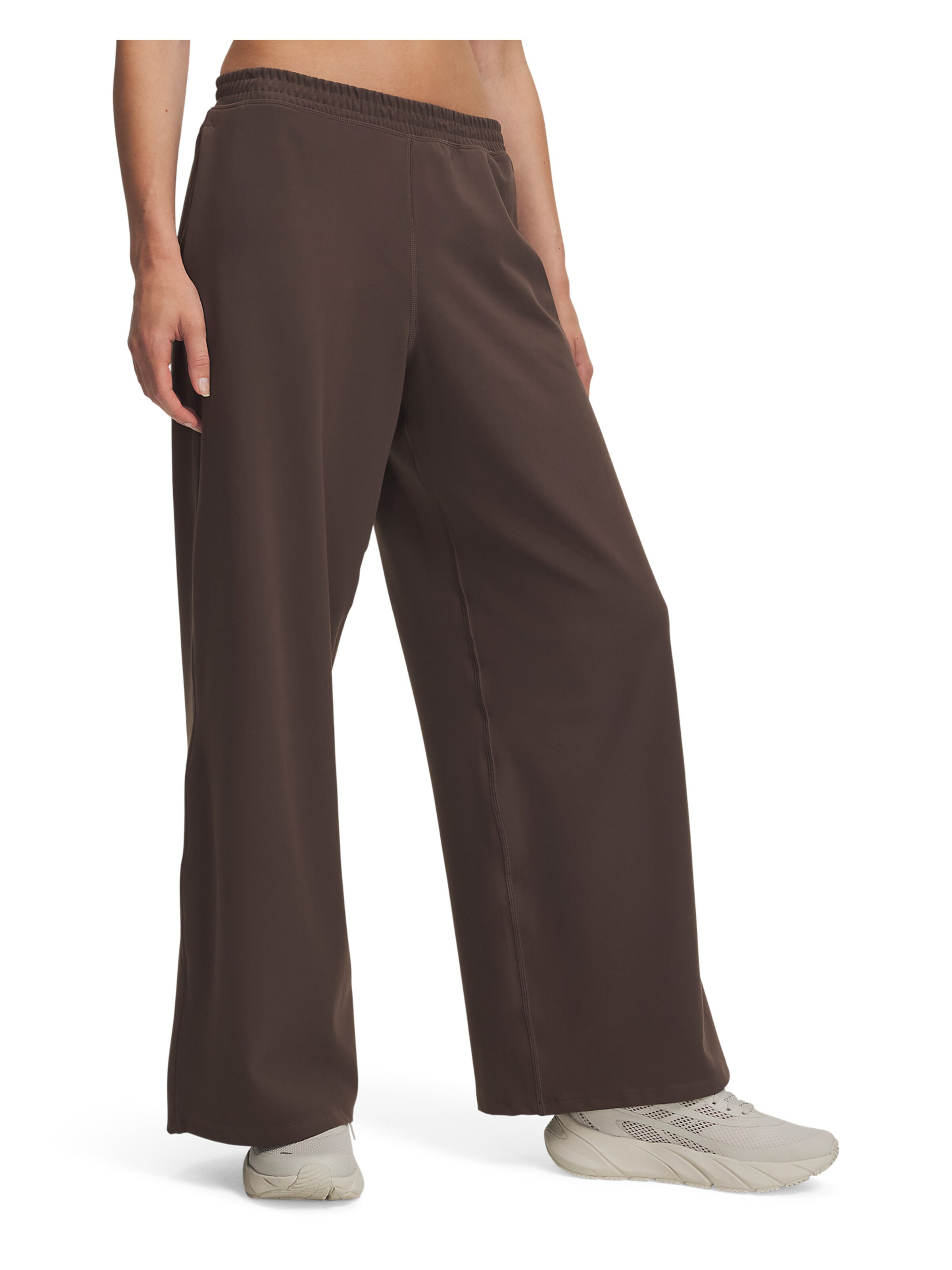 UNDER ARMOUR Wide leg Sportbroek 'Motion' in Bruin: voorkant