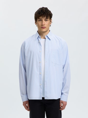 SELECTED - Ajuste regular Camisa en azul: frente
