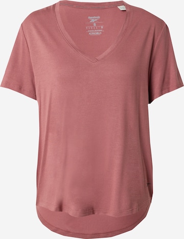 T-shirt fonctionnel Reebok en rose : devant