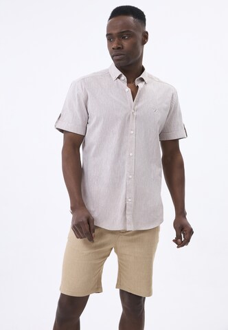 Felix Hardy Regular fit Button Up Shirt in Beige: front