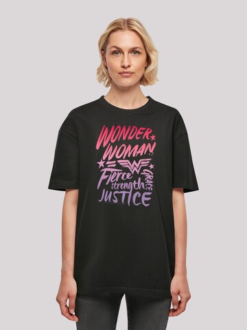 T-shirt oversize 'DC Comics Wonder Woman Gradient Text' F4NT4STIC en noir : devant