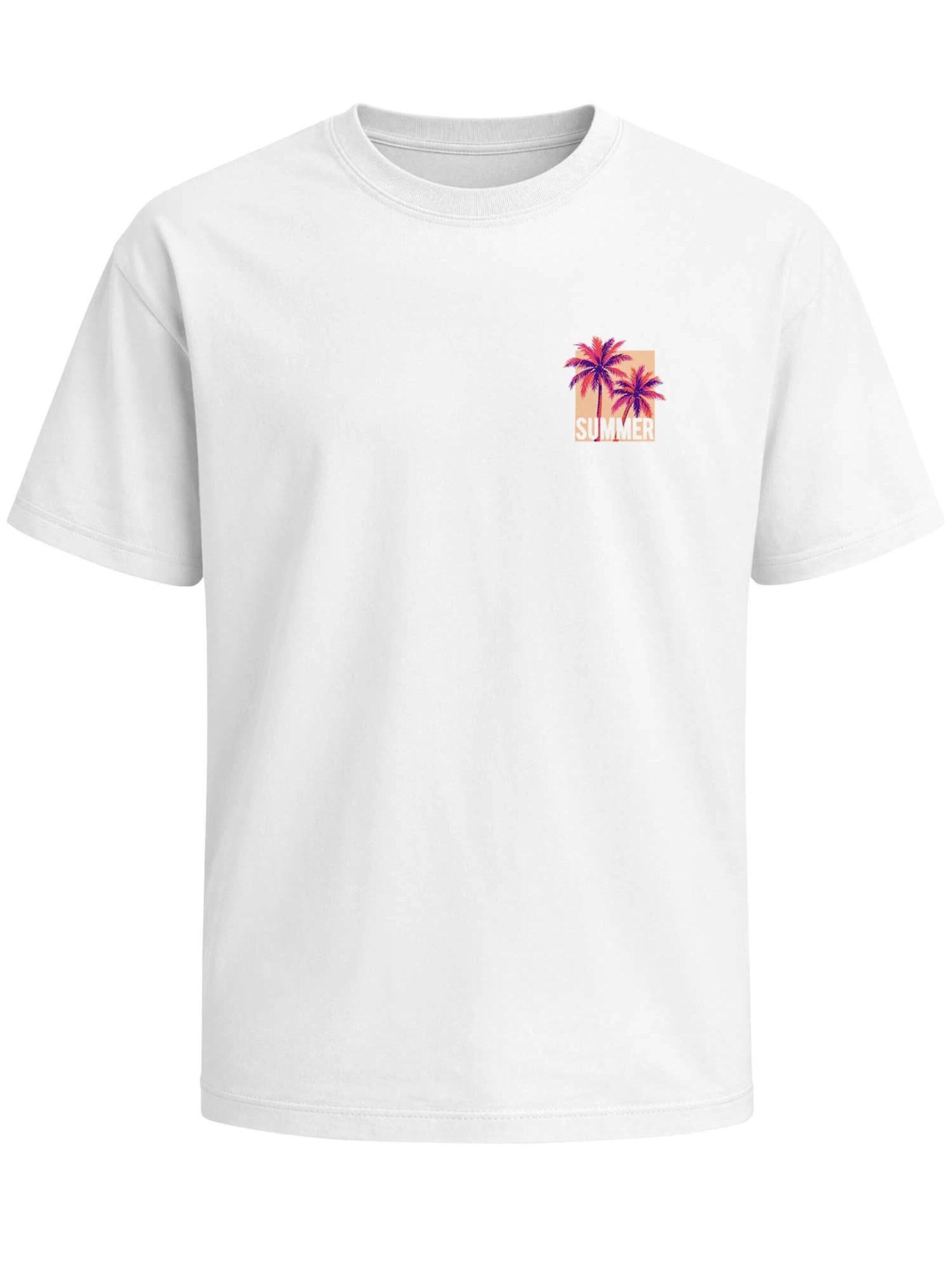 Neverless Shirt 'Palms Summer' in White: front