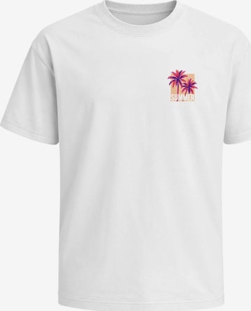 Neverless Shirt 'Palms Summer' in White: front