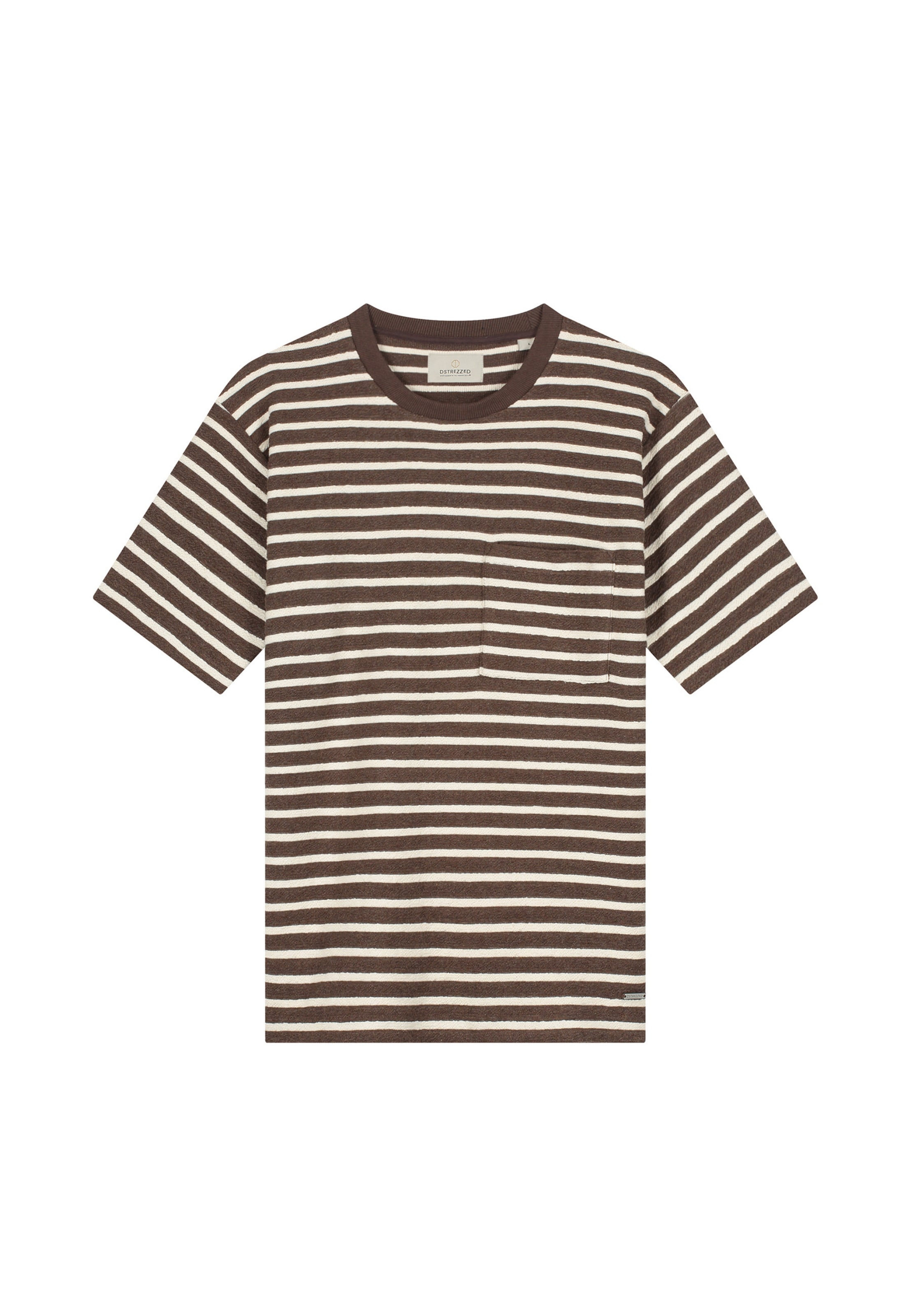 Dstrezzed Camisa 'Louie' em L em castanho escuro / branco, Vista do artigo