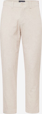 Regular Pantalon chino Abercrombie & Fitch en beige : devant