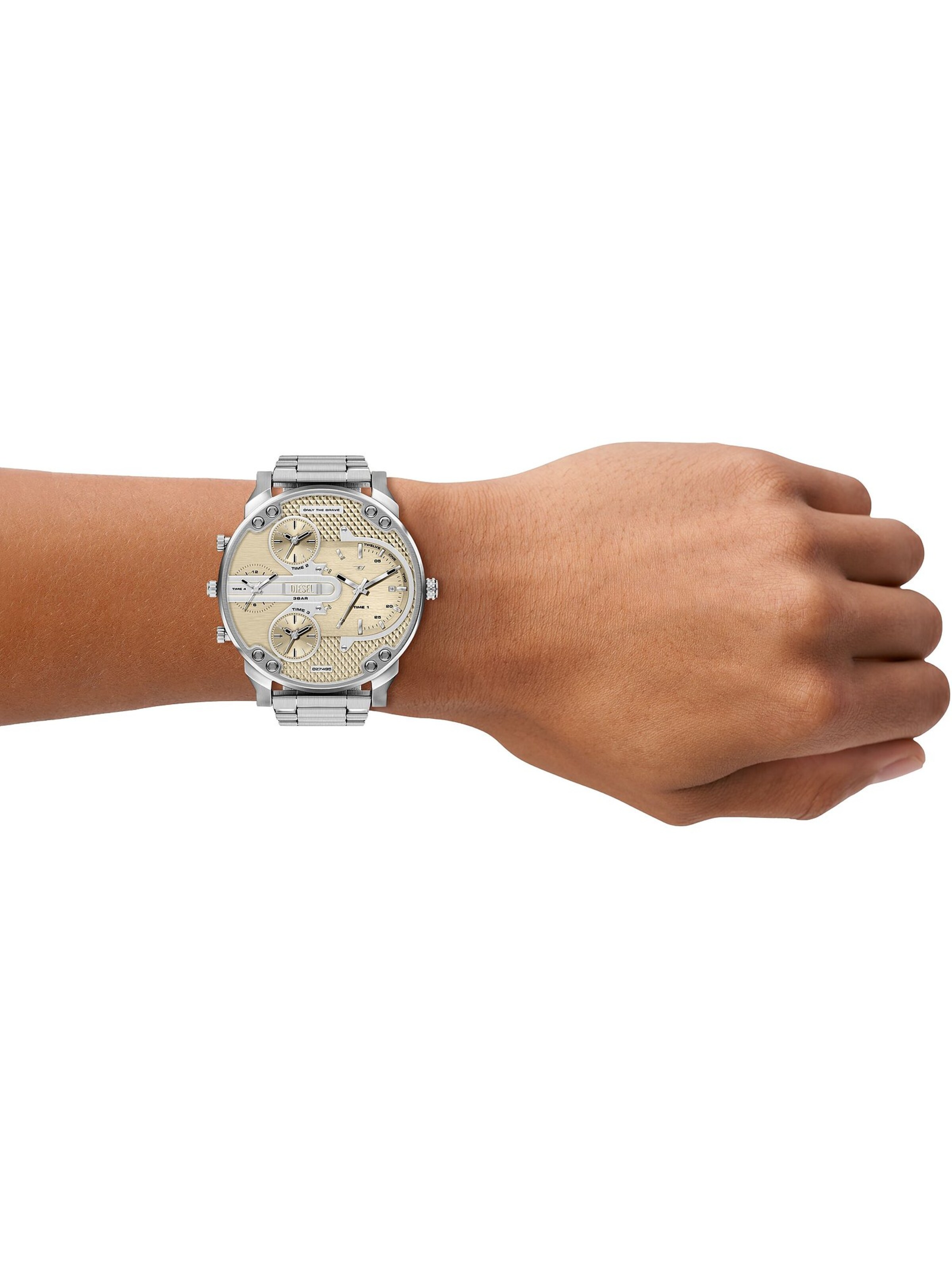 DIESEL Analoguhr in Silber: Vorderseite