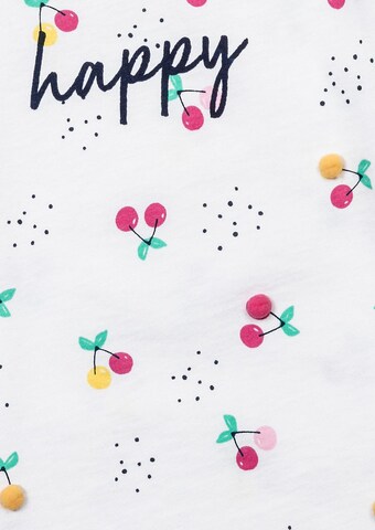 MINOTI - Camiseta 'HAPPY POM POMS' en blanco