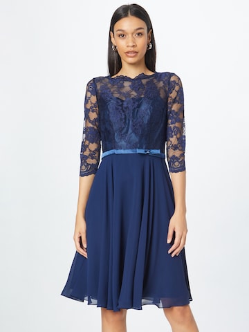 mascara Cocktail Dress in Blue: front