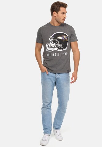 Recovered Shirt 'NFL Ravens Helmet Dark Core' in Grey