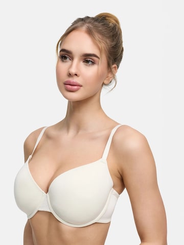 cfab by creamy fabrics T-shirt Bra 'Baumwoll T-Shirt-BH mit Bügel' in White