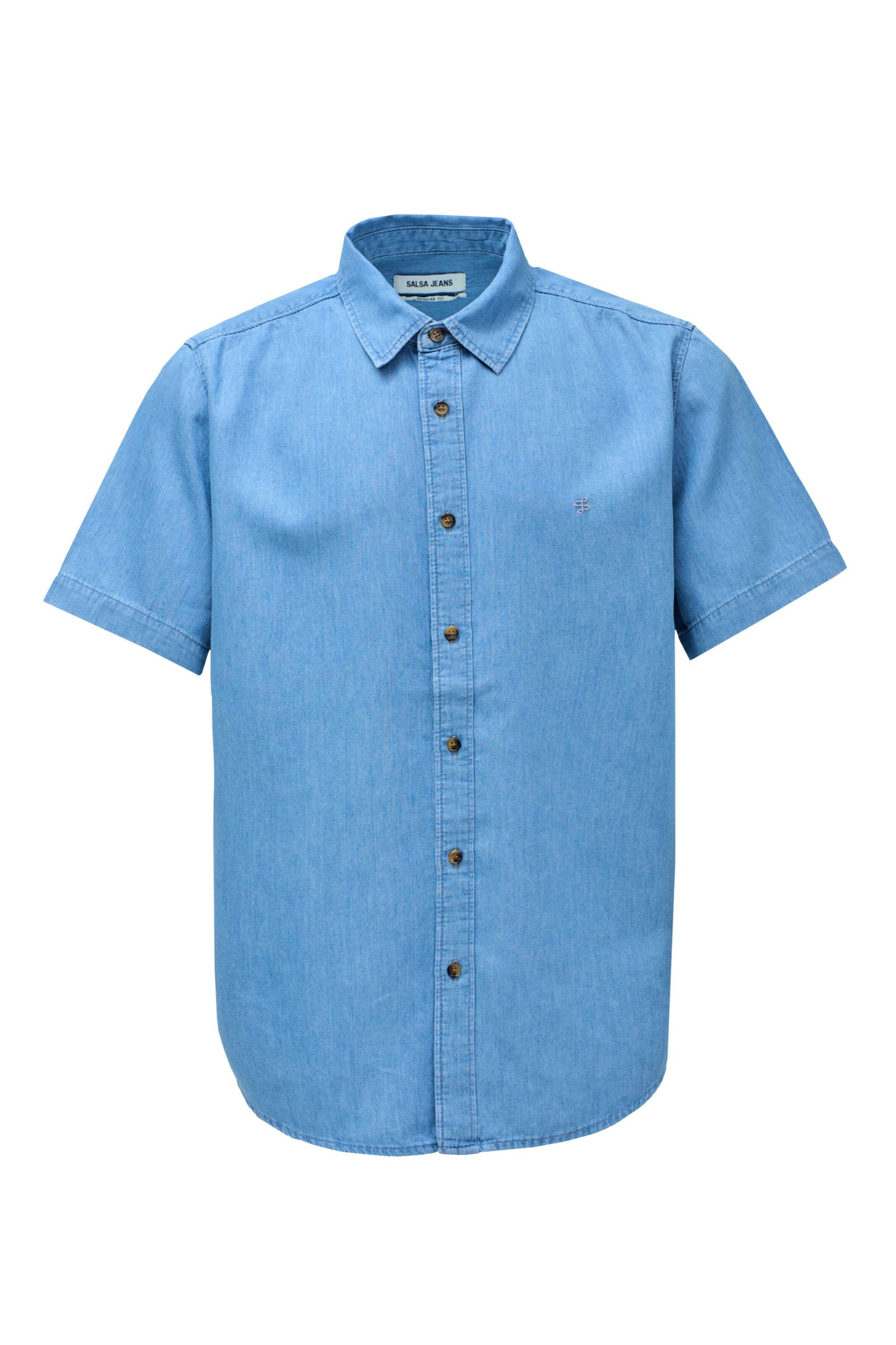 Salsa Jeans Regular fit Overhemd 'Birmingham' in Blauw: voorkant