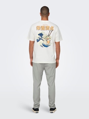 Only & Sons Тениска 'KEANE RLX SS TEE'' в бяло