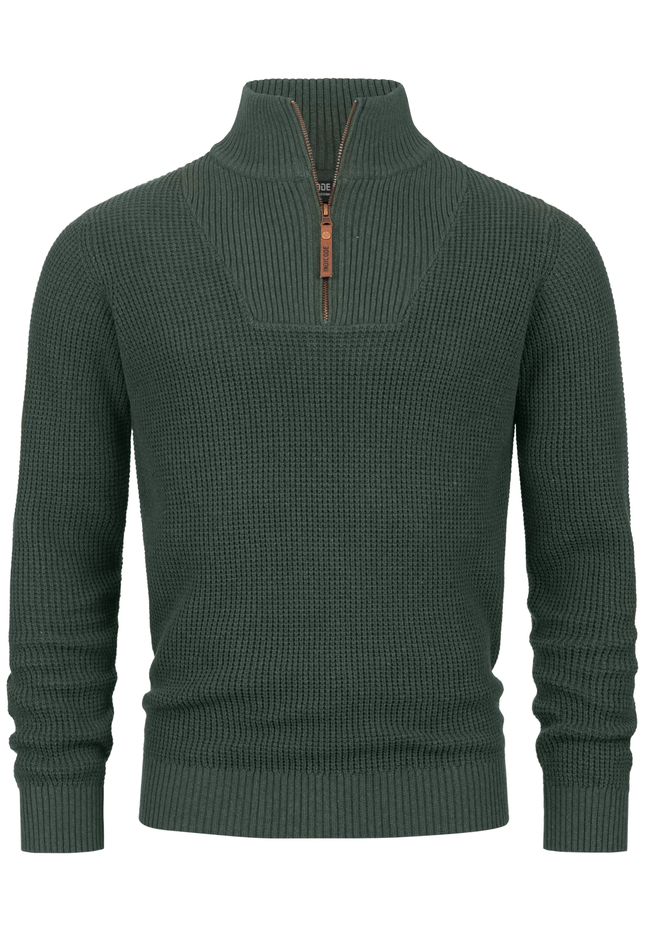 INDICODE JEANS Sweater 'Yassip' in Green: front