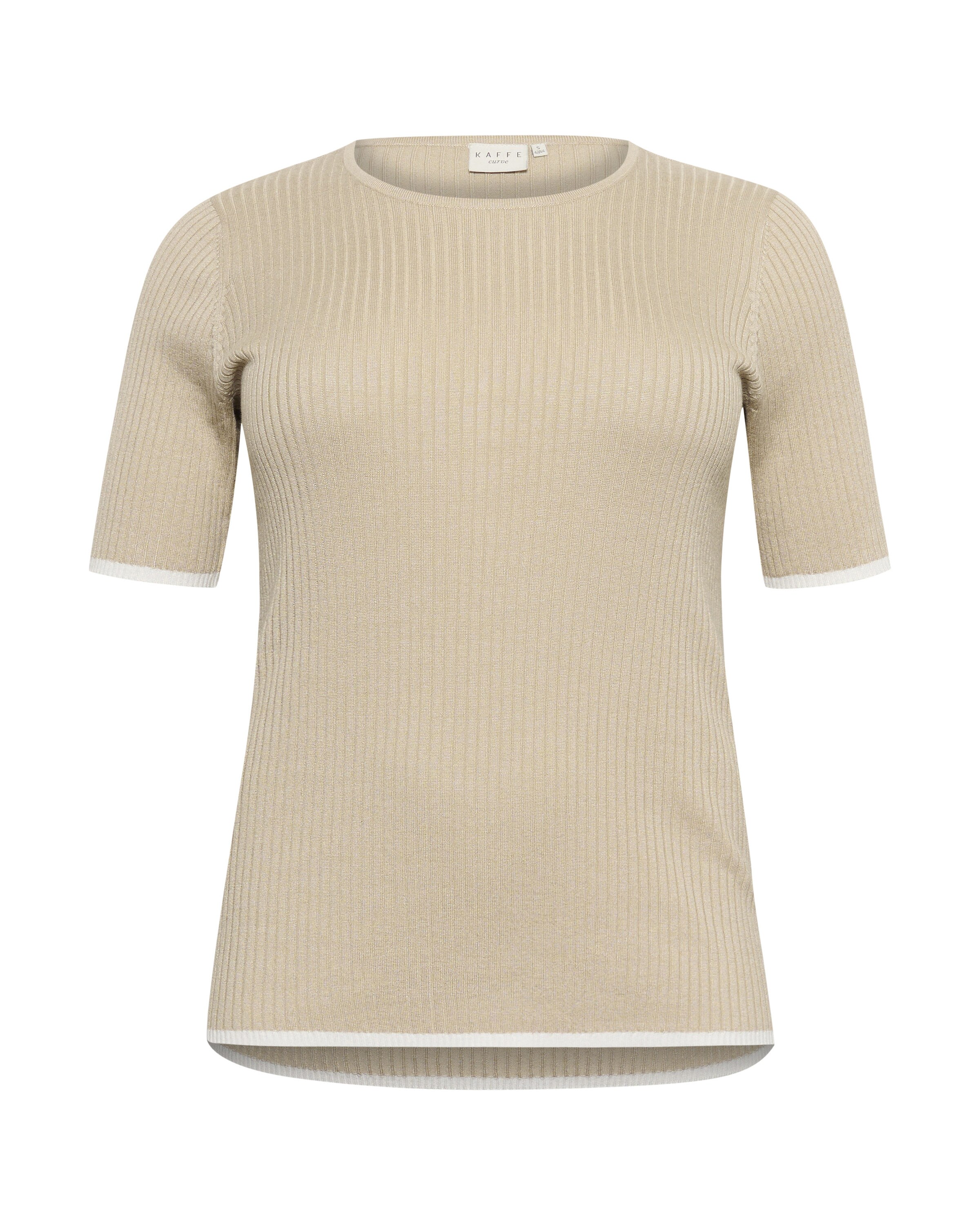 Pull-over 'Izzy' KAFFE CURVE en beige : devant