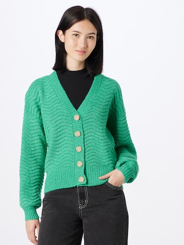 Y.A.S Knit Cardigan 'Betricia' in Green: front