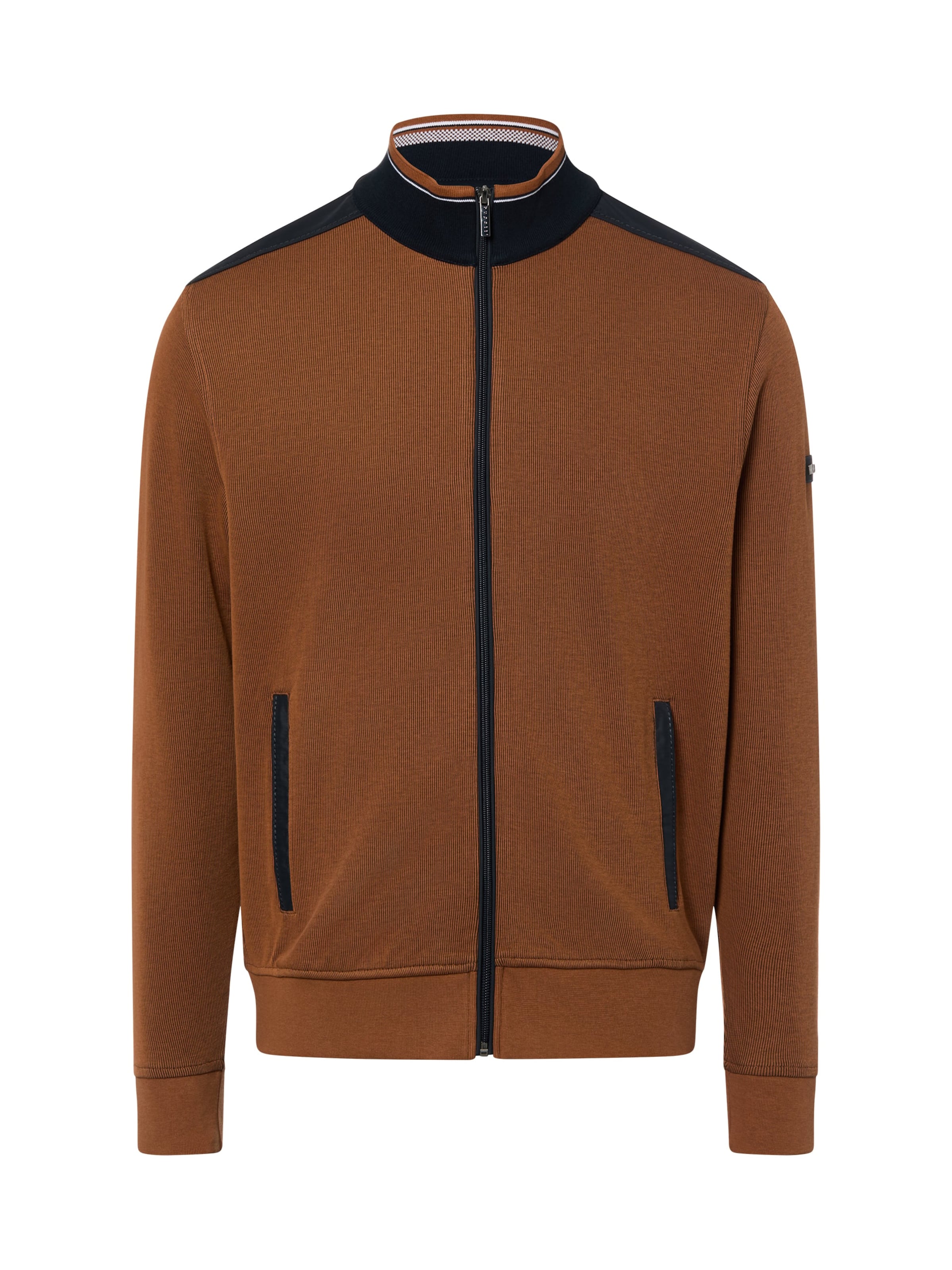 bugatti Zip-Up Hoodie in Brown: front