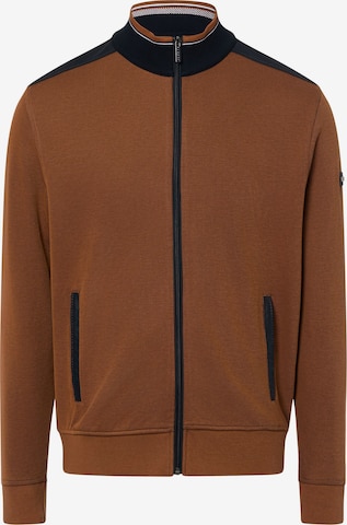 bugatti Zip-Up Hoodie in Brown: front