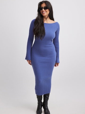 NA-KD Knitted dress in Purple: front