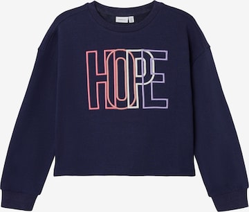 NAME IT Sweatshirt 'DIRIKKE' in Blauw: voorkant